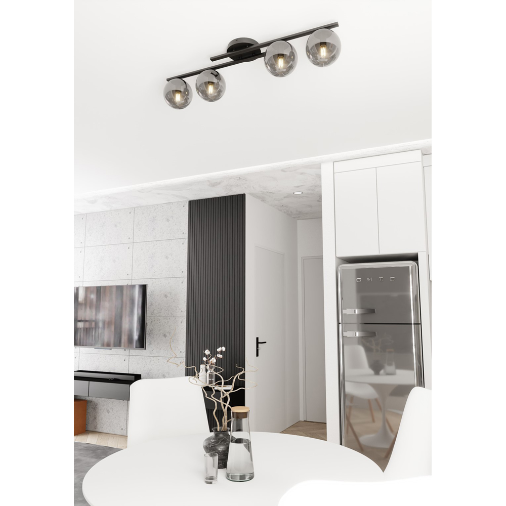 Emibig Kairo 4 Light Graphite Shade Black Ceiling Lamp Image 5