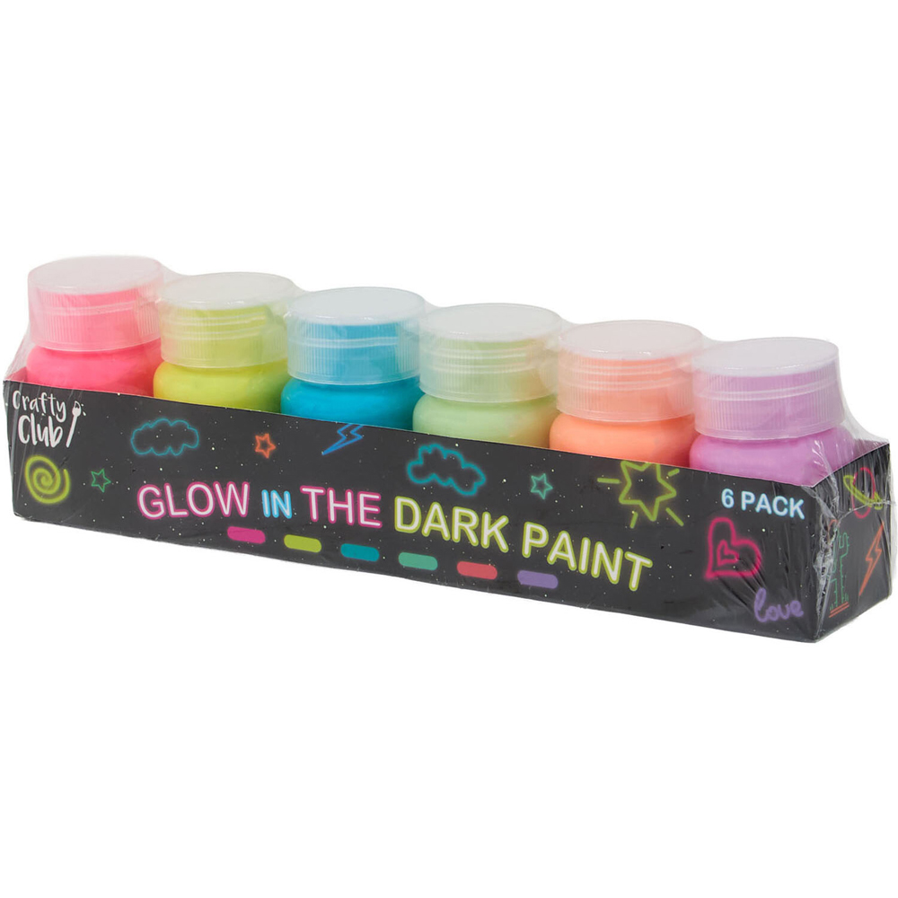 Pack of 6 Glow In The Dark Paints Image 4