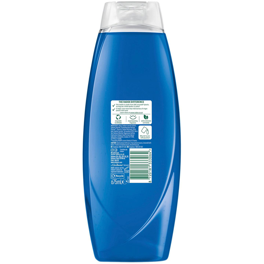 Radox 2-in-1 Feel Awake Men Fennel and Sea Minerals Body Wash and Shampoo 675ml 6 Pack Image 4