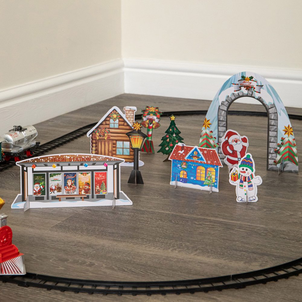 Samuel Alexander Festive Flyer Christmas Train Set with Pop-Up Village Image 3