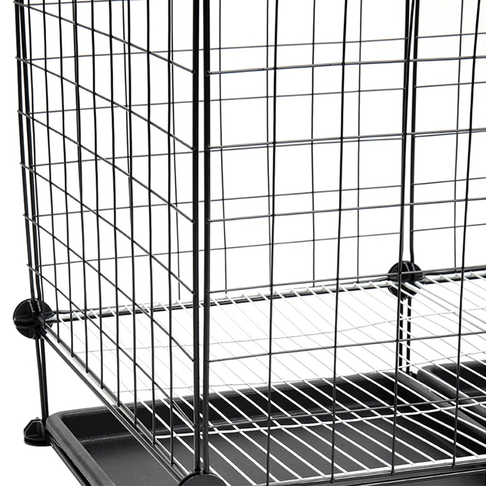 H&O Direct Black Metal Mesh Dog Crate with 2 Trays 48cm Image 4
