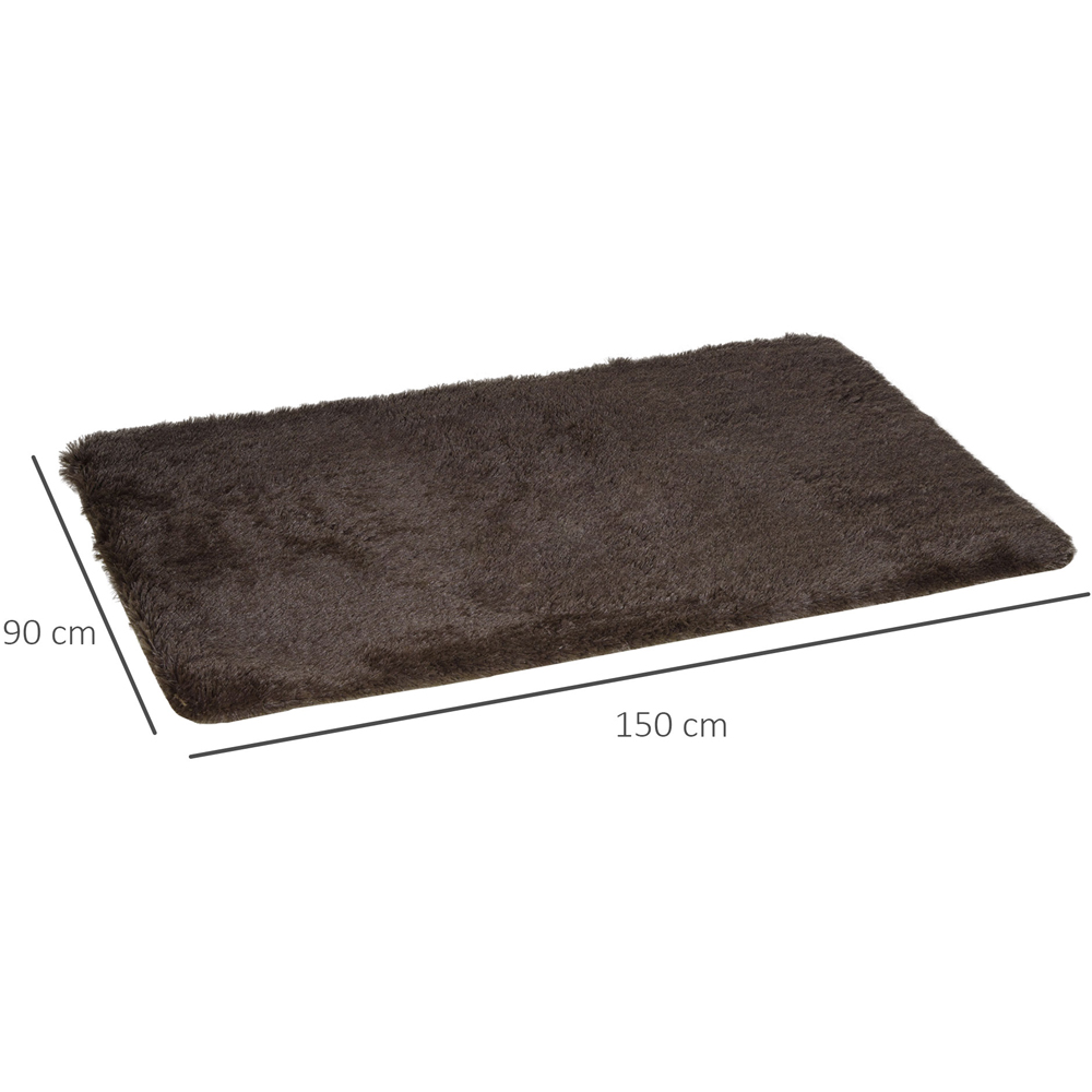 HOMCOM Brown Fluffy Area Rug Shaggy Carpet for Living Room, Bedroom, 90x150cm Image 9