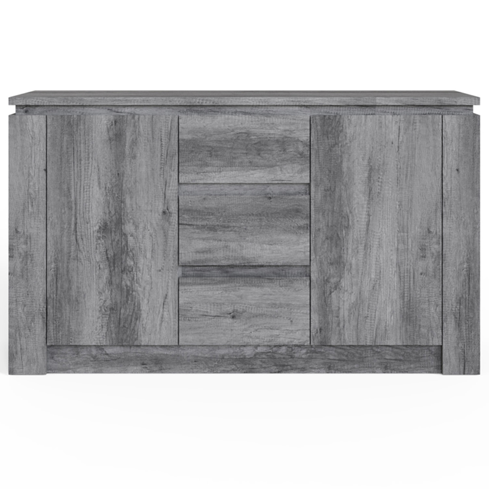 GFW Canyon 2 Door 3 Drawer Charcoal Grey Sideboard Image 3