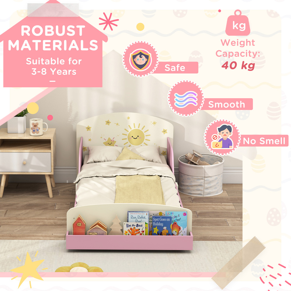 AIYAPLAY Sun Themed Pink Kids Storage Bed Frame Image 7