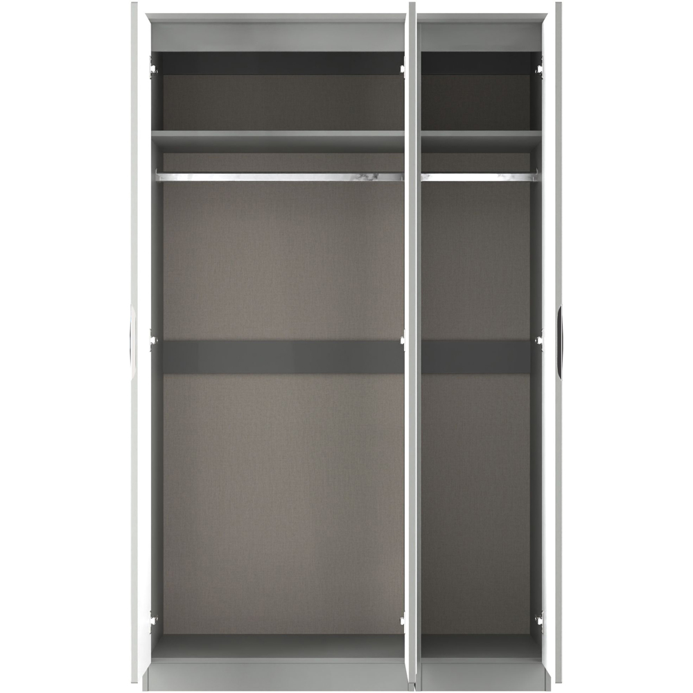 Crowndale Camden 3 Door Grey Gloss and Dusk Grey Mirrored Wardrobe Ready Assembled Image 8