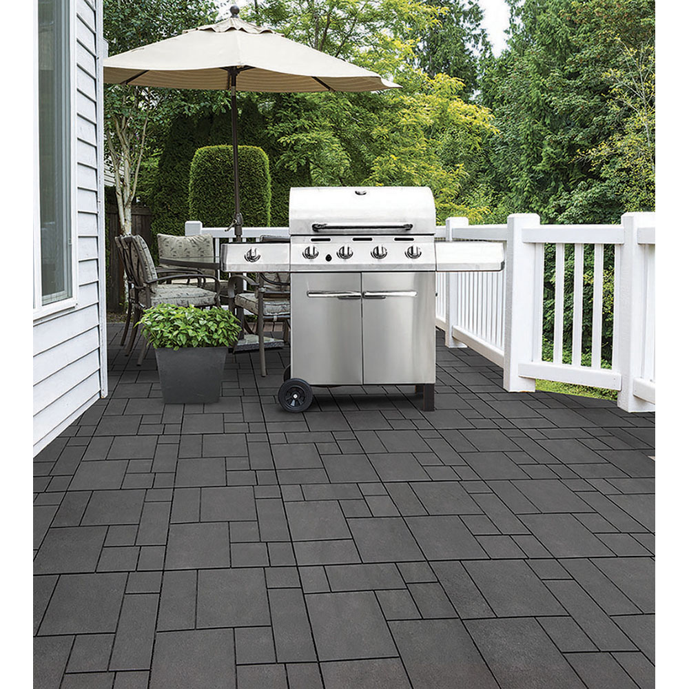 Primeur Mosaic Graphite Interlocking Decking Tile 30 x 30cm 18 Pack Image 4