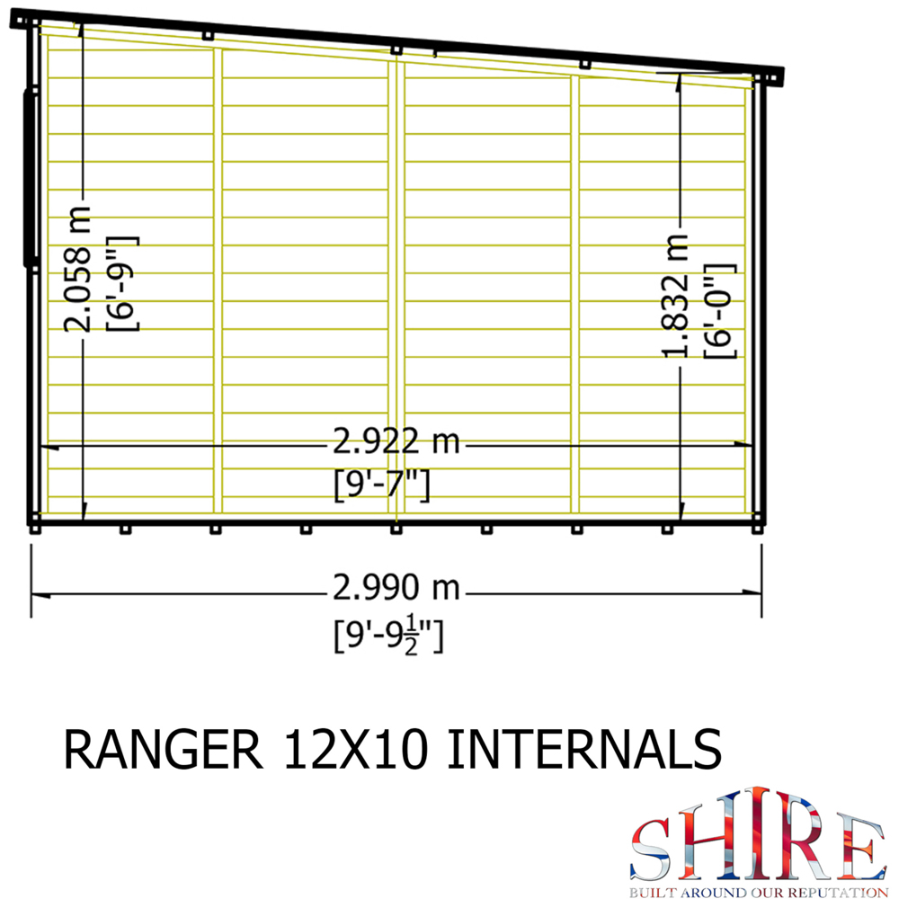 Shire 12 x 10ft Ranger Pent Shed Image 8