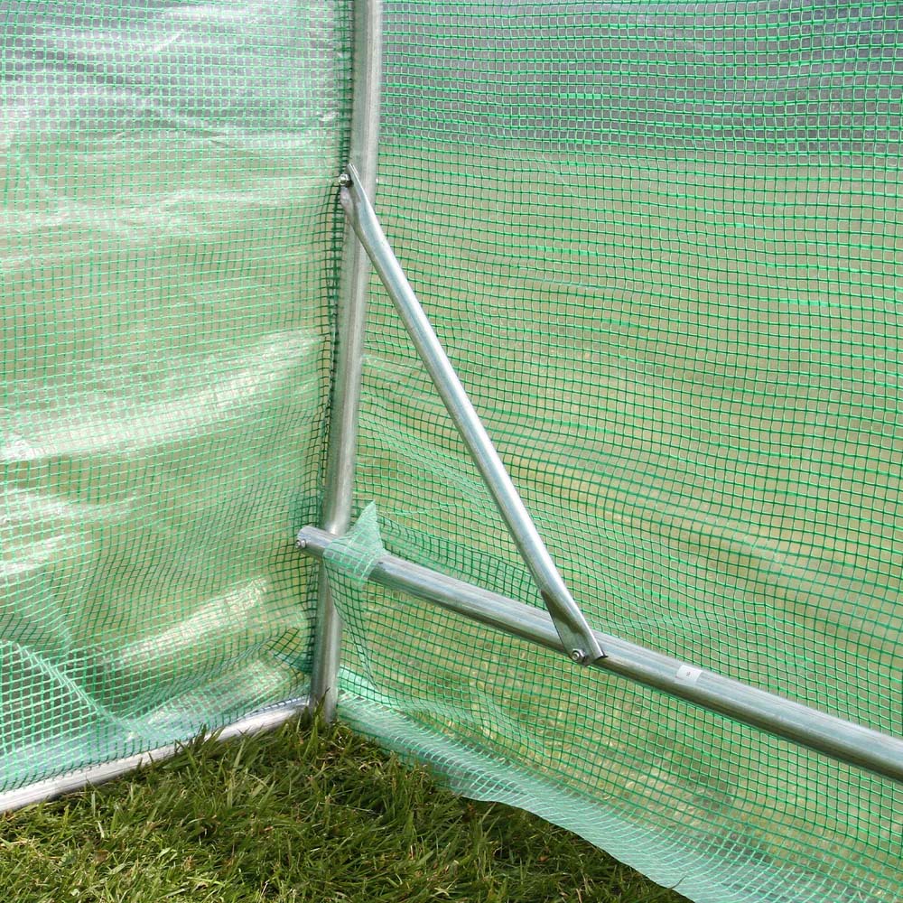 MonsterShop Green PE Cover Polytunnel 13.1 x 6.5ft Greenhouse with Racking Image 3