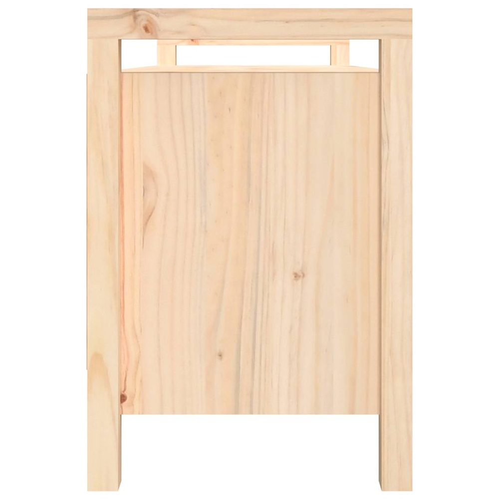 vidaXL 6 Shelf Natural Wooden Hallway Bench Image 4