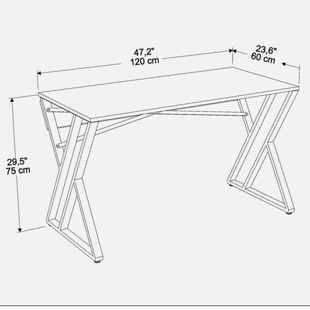 Decorotika Gyza Computer Desk White Marble and White Image 6