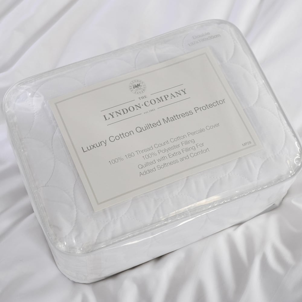 The Lyndon Company Double Cotton Quilted Mattress Protector Image 3