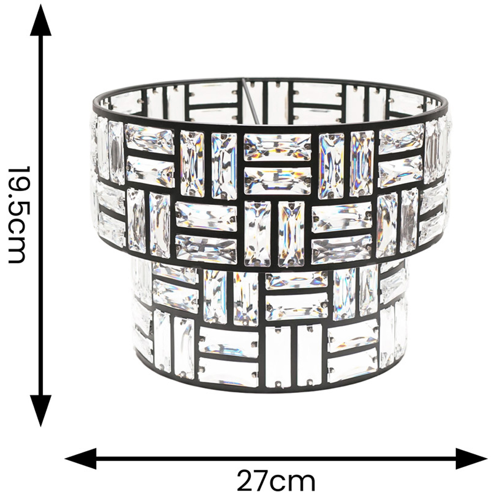 ValueLights Elise Black Acrylic Jewel Easy Fit Lamp Shade Image 5