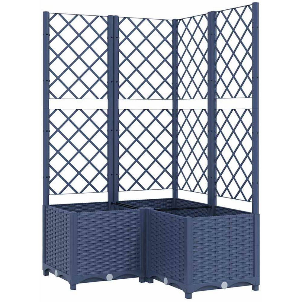 vidaXL Grey Polypropylene Garden Planter with Trellis 136 x 80 x 80cm Image 1