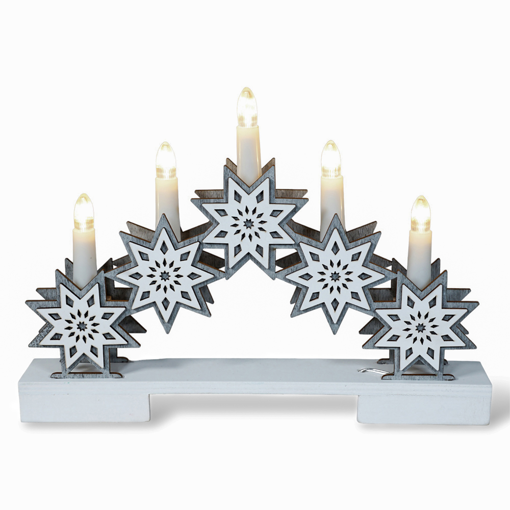Xmas Haus Festive 8 Pointed Star Candle Light Effect Decoration Image 2