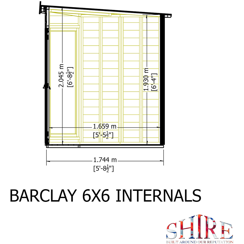 Shire Barclay 6 x 6ft Shiplap Pent Garden Summerhouse Image 8
