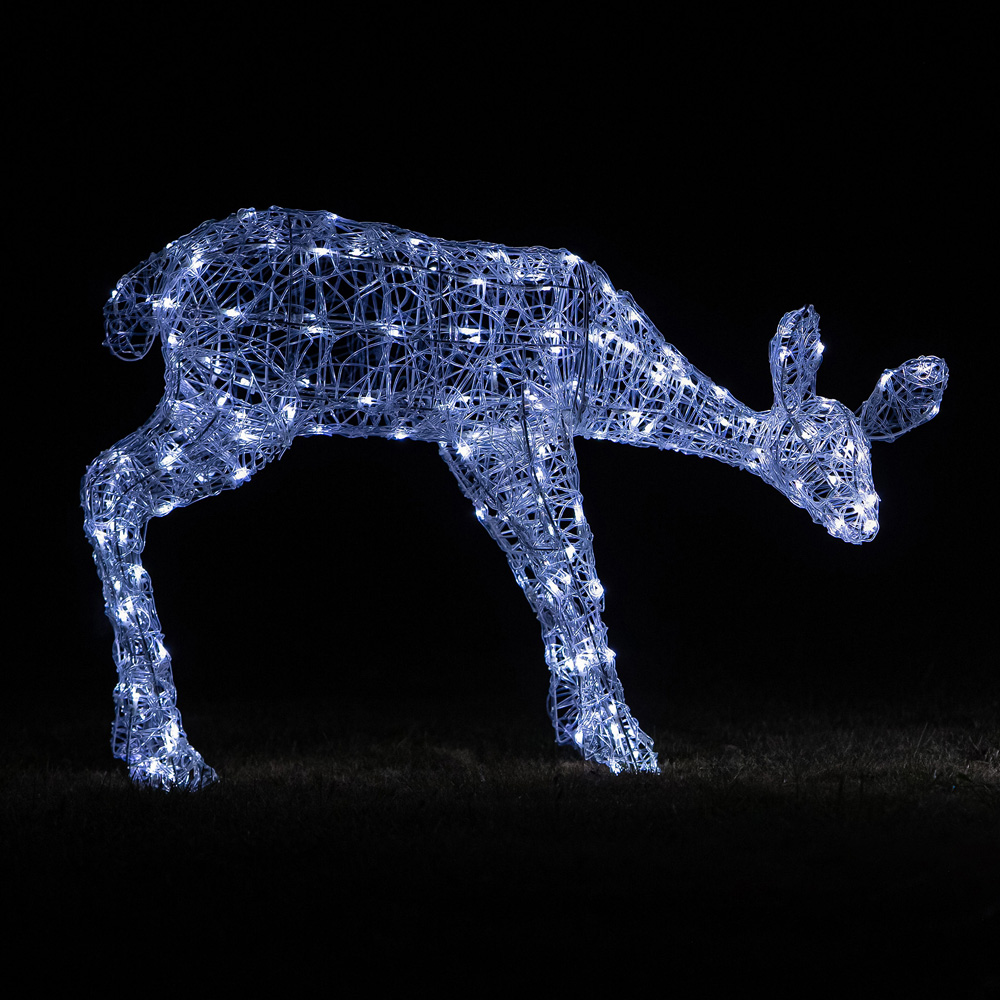 The Christmas Centre 250 LED Soft Acrylic Light-Up Mother and Baby Reindeer Set 3.2ft Image 4