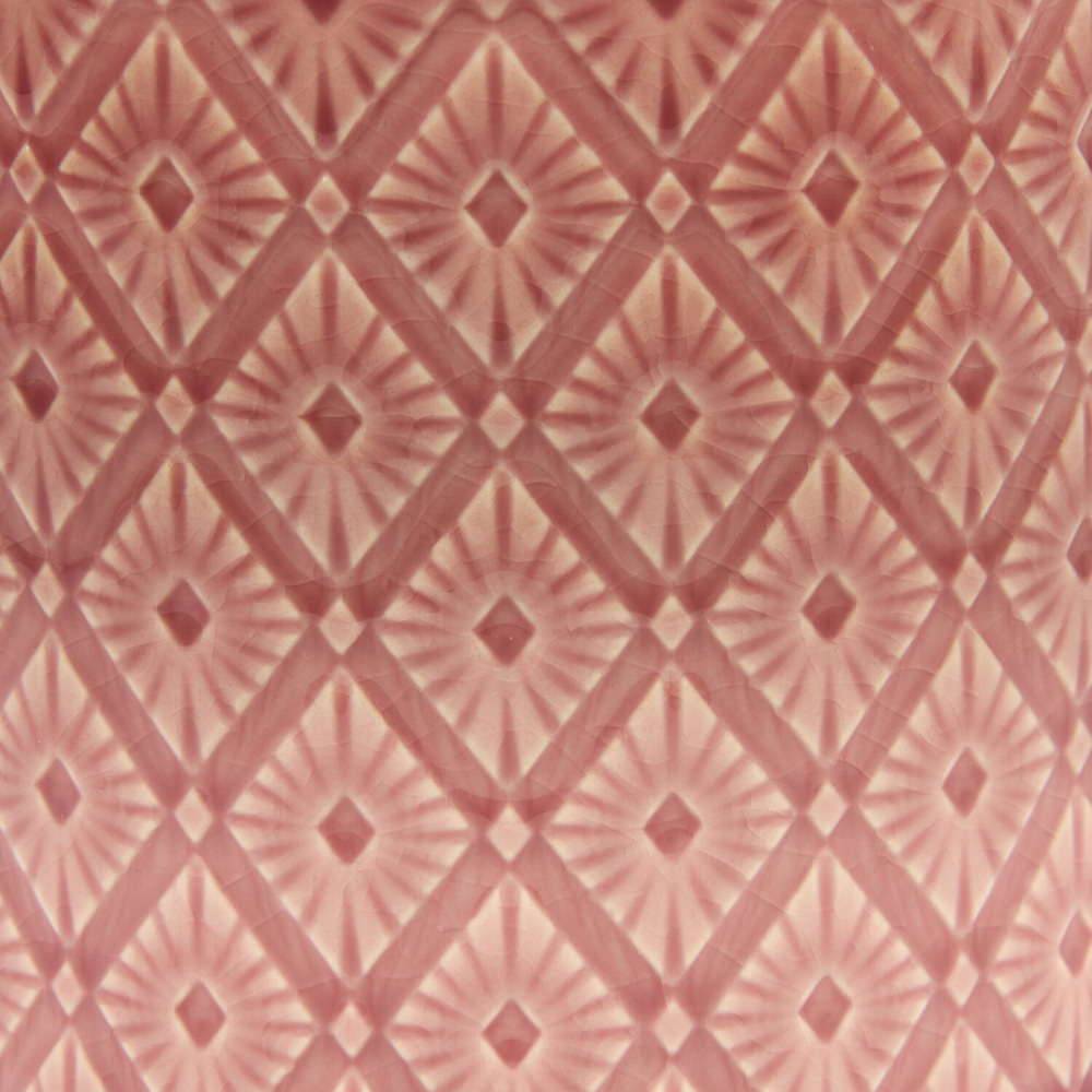 Patterned Plant Pot Pink 14cm Image 4