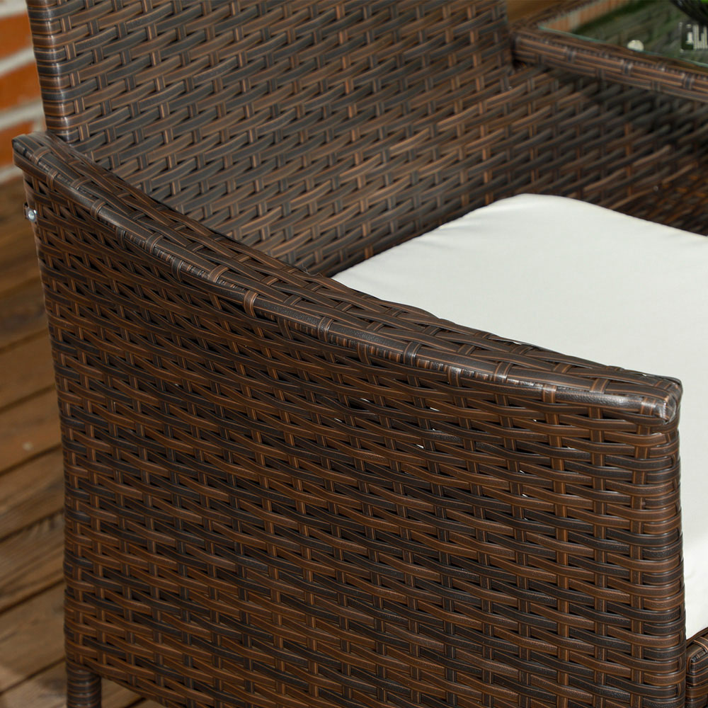 Outsunny 2 Seater Brown Rattan Companion Seat Image 3