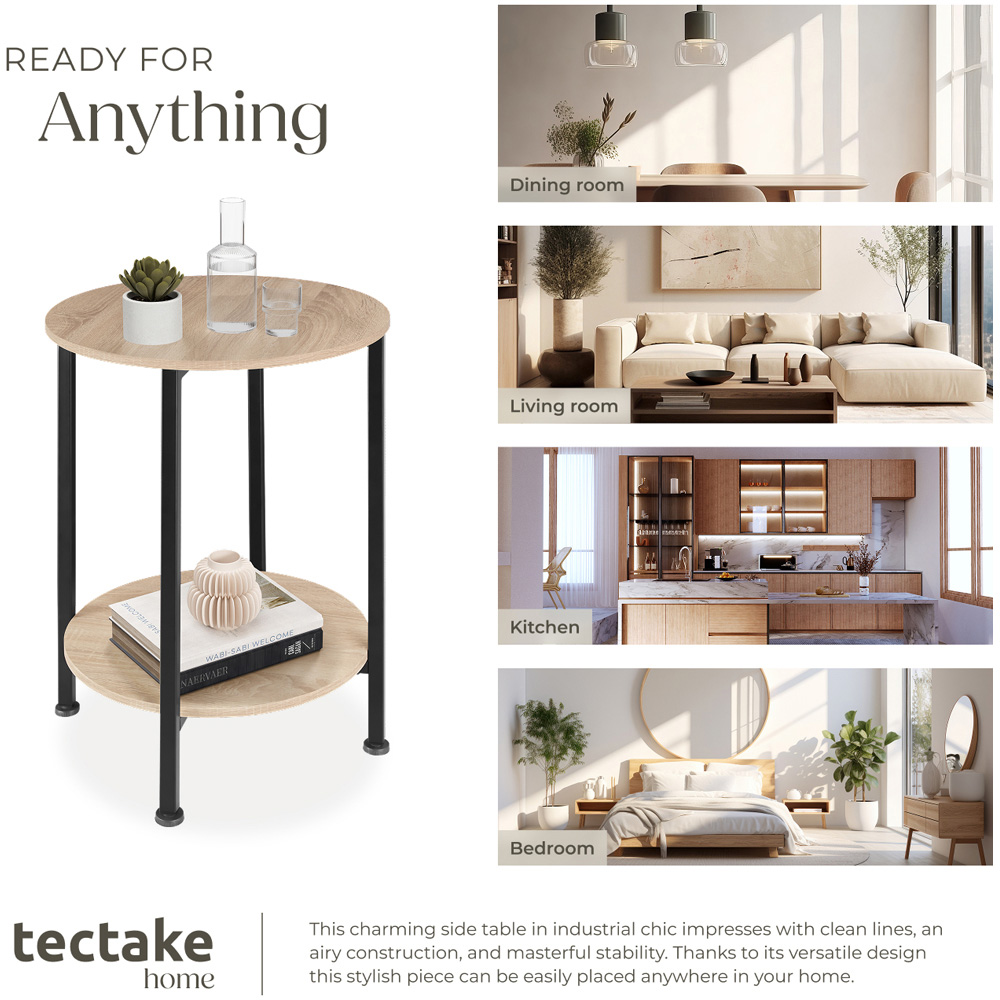 Tectake Ballina Single Shelf Sonoma Oak Bedside Table Image 7