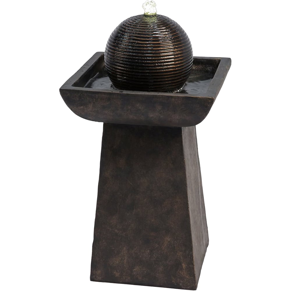 Teamson Home Pedestal with Orb Outdoor Fountain and LED Light Image 3