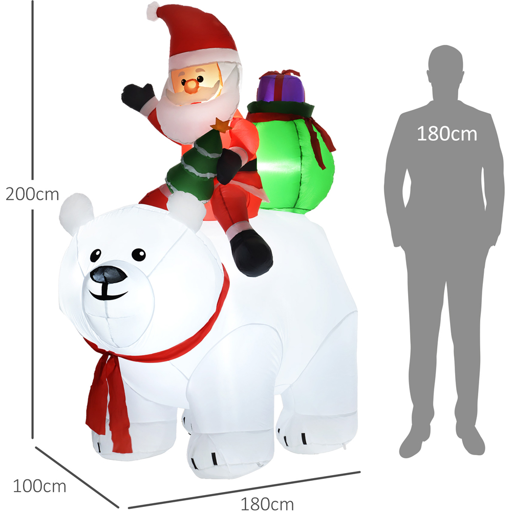 Everglow LED Inflatable Santa Claus with Polar Bear Christmas Decoration 5.5ft Image 7