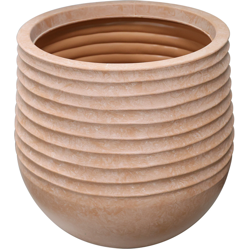Ribbed Plastic Plant Pot Terracotta 50cm Image 1