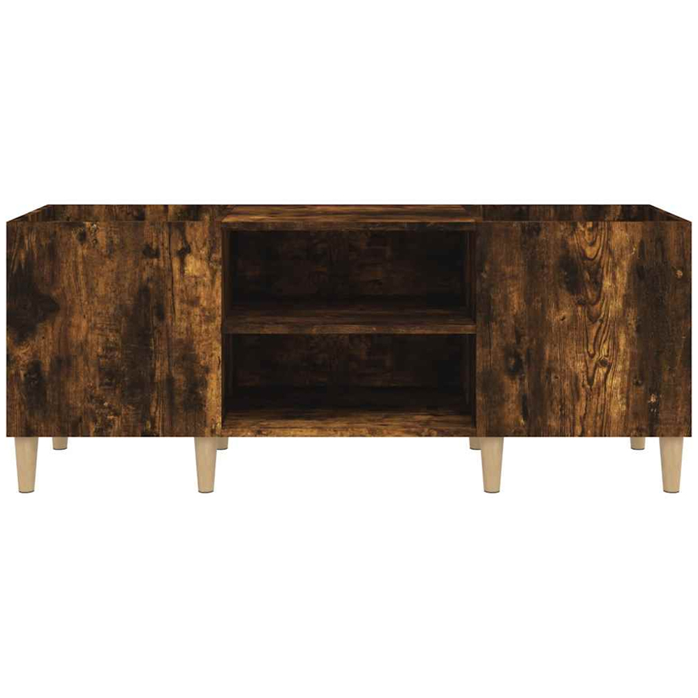 vidaXL 2 Shelf Smoked Oak Record Cabinet Image 4