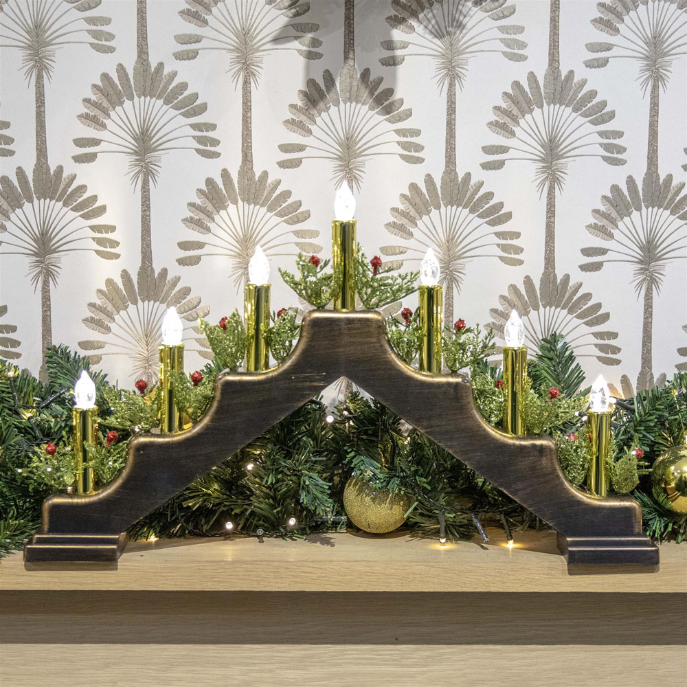 Shatchi Plastic Brass Finish Candle Bridge 30 x 50 x 6.5cm Image 4