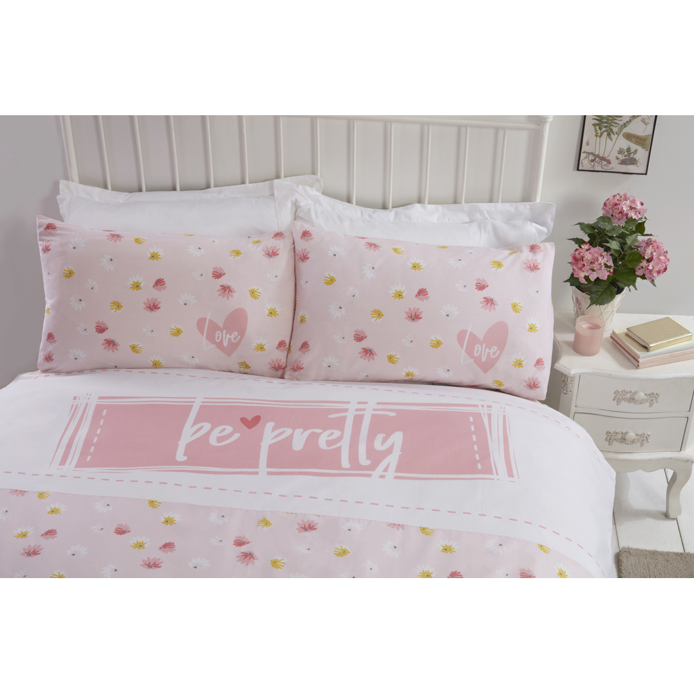 Rapport Home Be Pretty Single Pink Duvet Cover Set Image 2