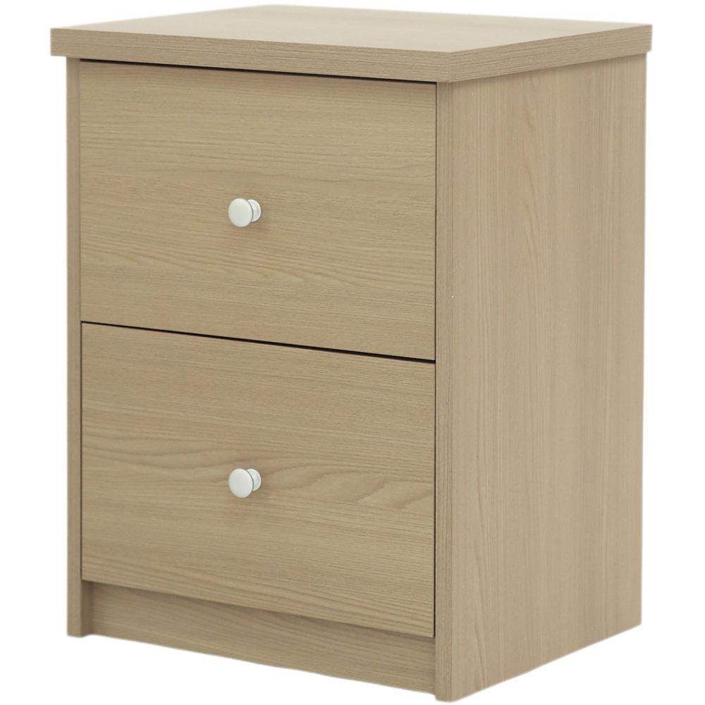 Core Products Freya 2 Drawer Smoked Oak Foil Finish Bedside Cabinet Image 2