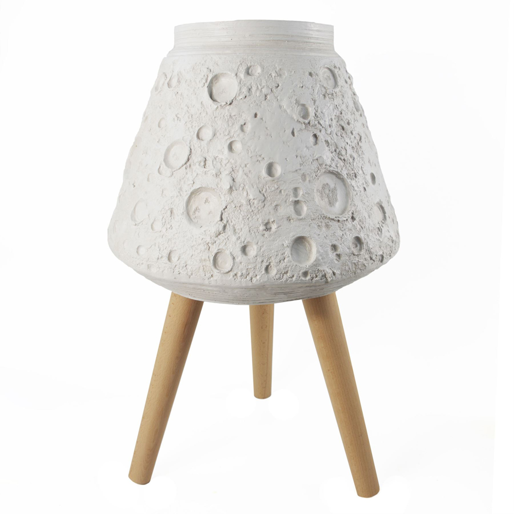 Leaf Lunar White Fibreglass Composite Indoor Planter with Legs 62 x 40cm Image 2