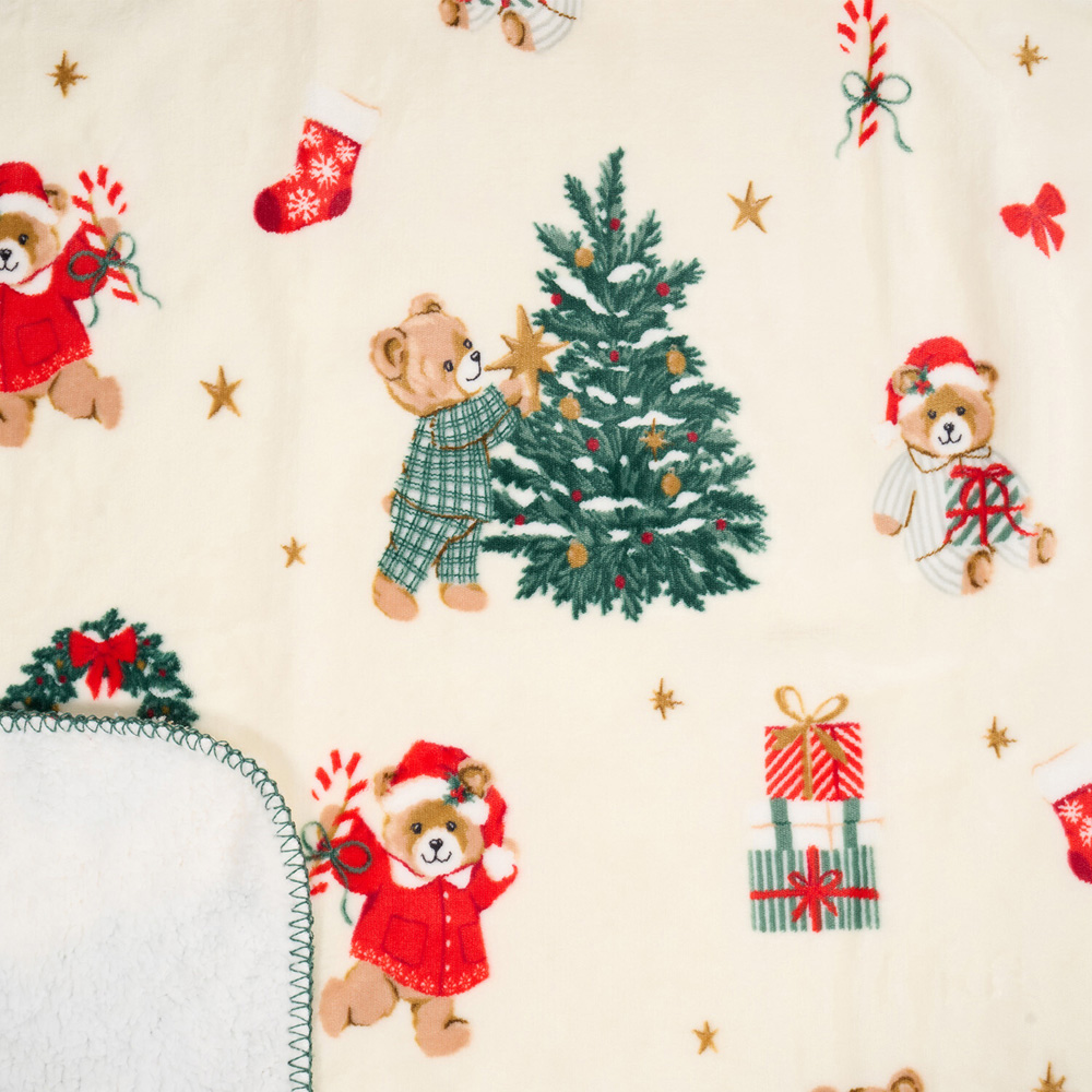 Buddy Bear Christmas Sherpa Throw Image 10