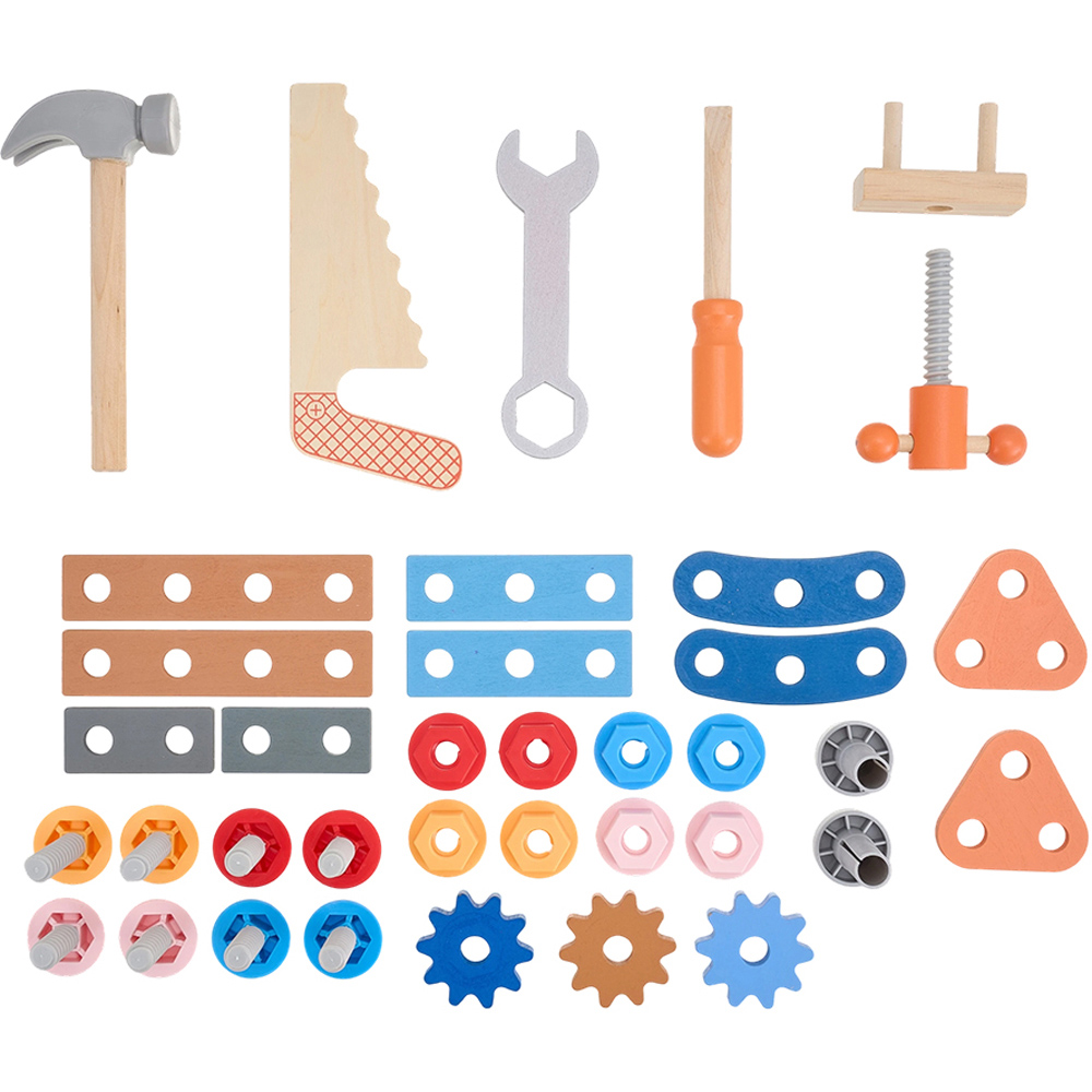 H&O Direct Kids Wooden Repair Pretend Play Tool Set Image 5