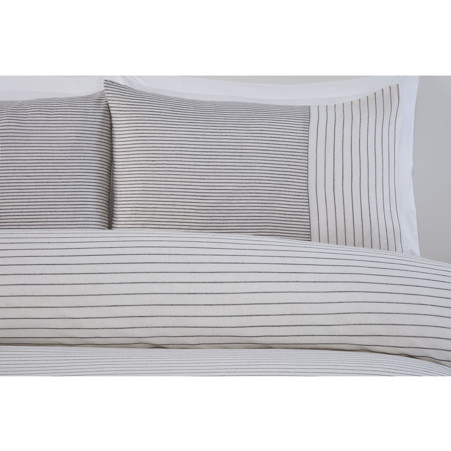 Hampton Linen Stripe Duvet Set - Natural / Double Image 2