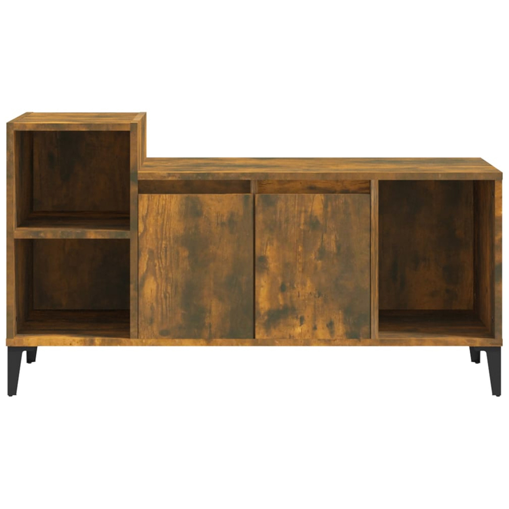 vidaXL 2 Door 3 Shelf Smoked Oak TV Cabinet Image 5