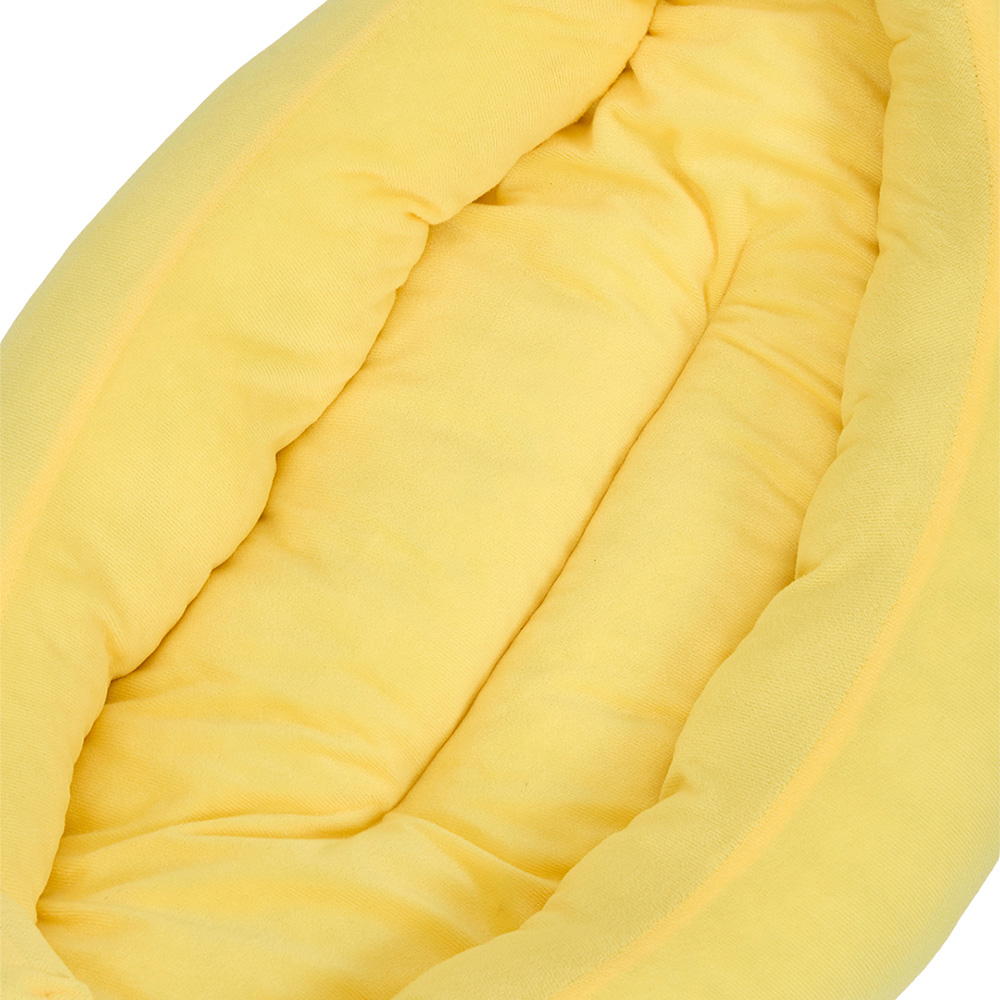 H&O Direct 70 x 45cm Yellow Medium Banana Shape Pet Bed Image 4
