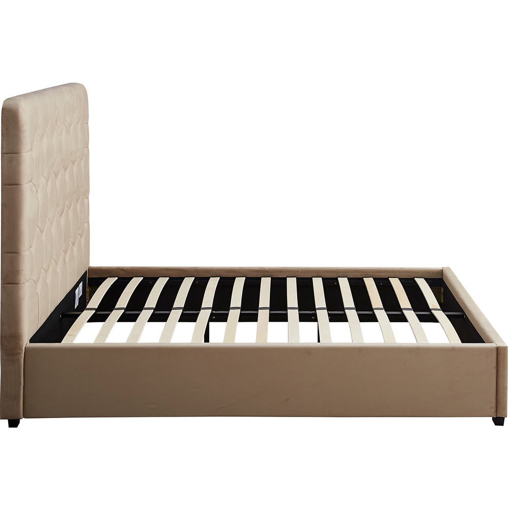 Seconique Madison Double Fawn Velvet Fabric Bed Frame Image 4
