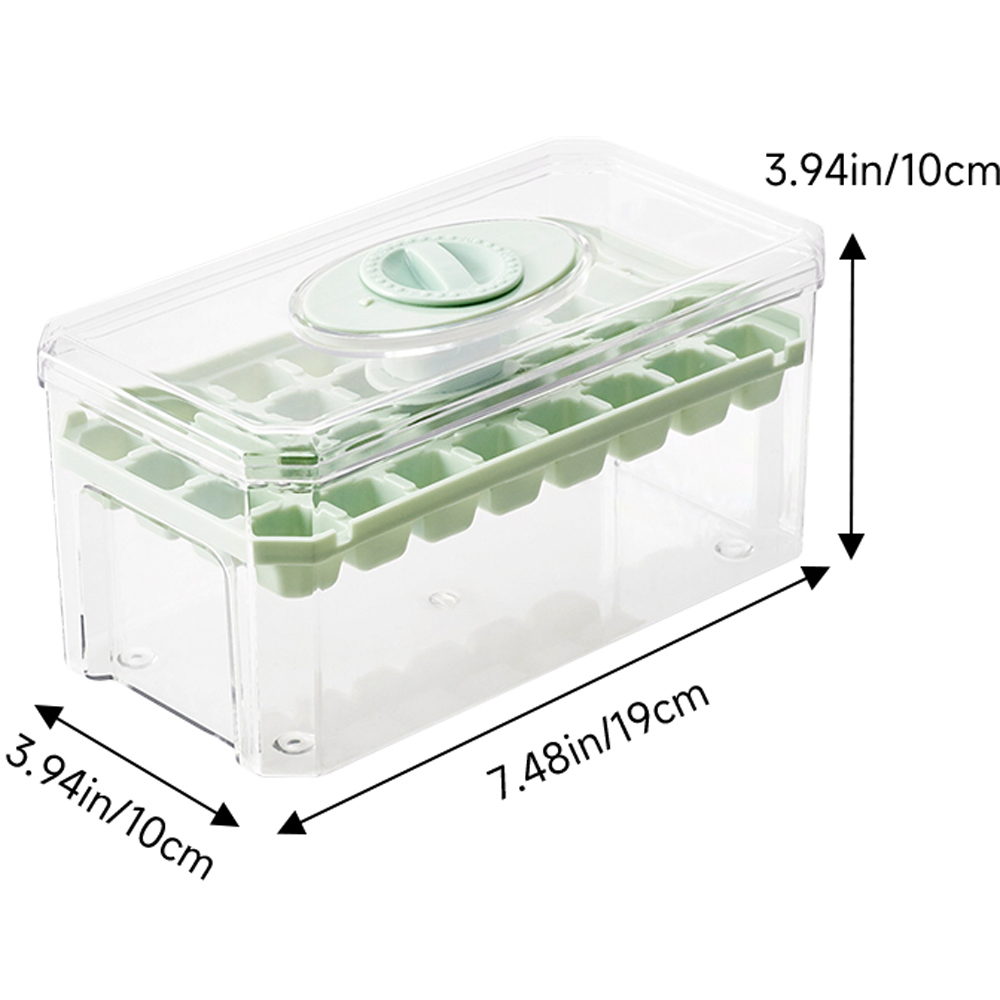 Living and Home Green 32 Grid Press Type Ice Cube Mold Box Image 8