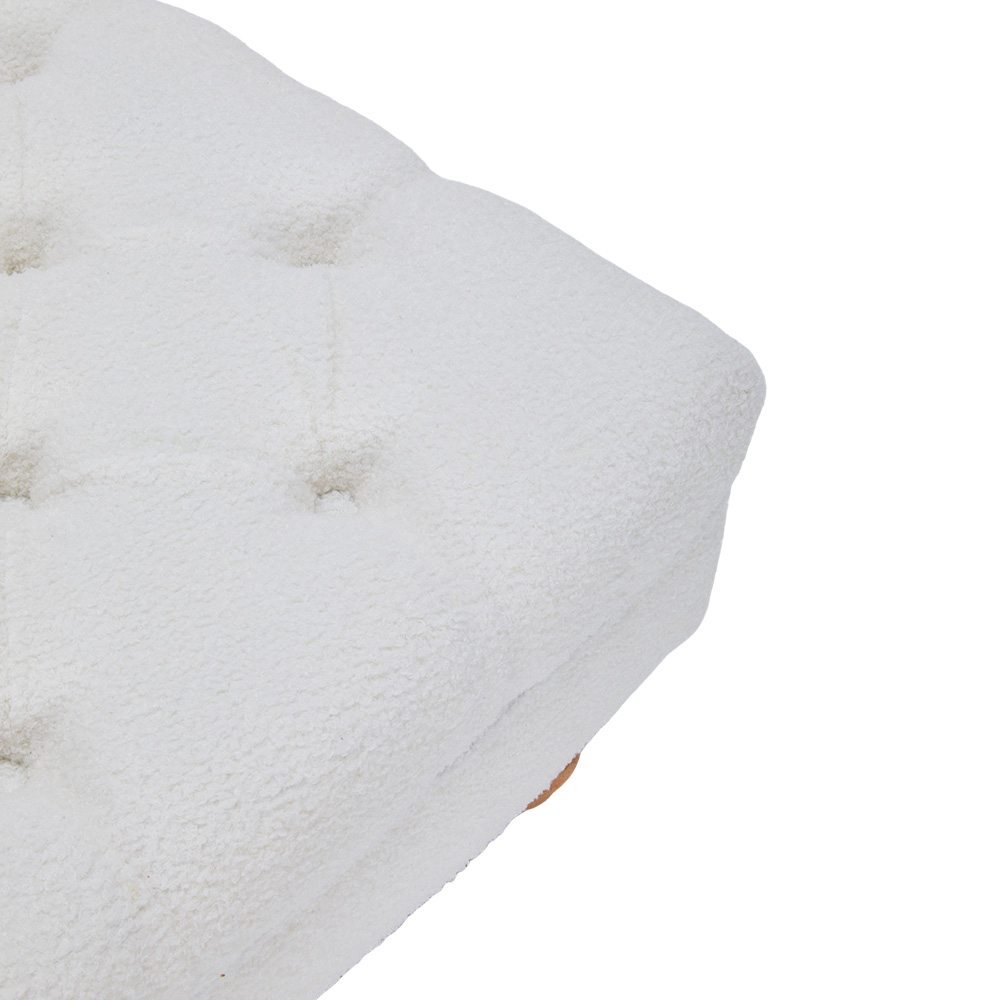 Living and Home Teddy Fleece Upholstered Footstool Image 5