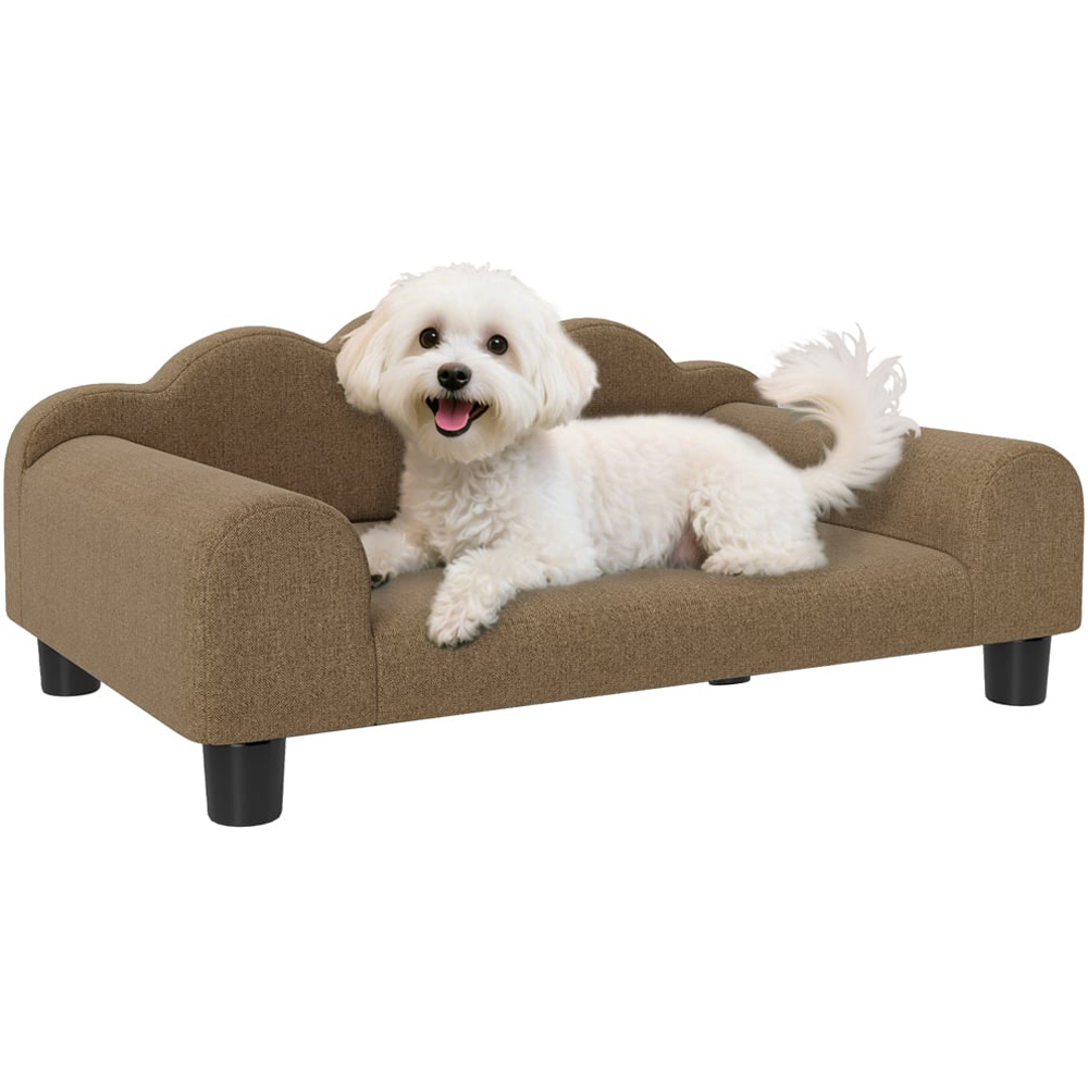 PawHut Brown Small Pet Sofa Bed with Backrest and Armrest Image 3