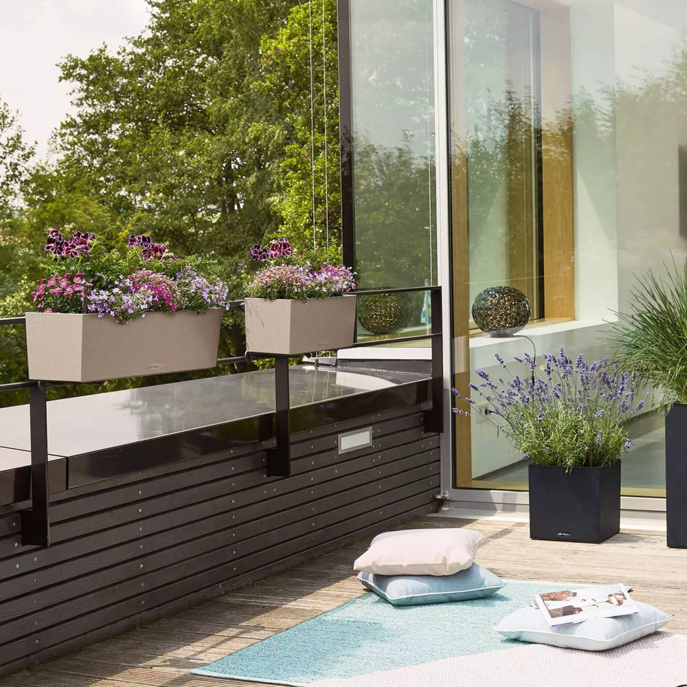 Lechuza Balconera Stone Grey Self Watering Window Box Planter 50cm 2 Pack Image 6