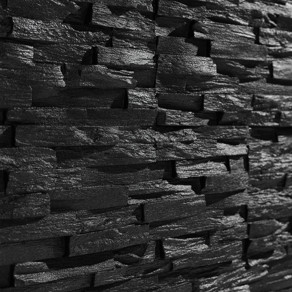 Wallsupply UltraLight Benevento Black Wall Panel 57 x 19cm 30 Pack Image 3