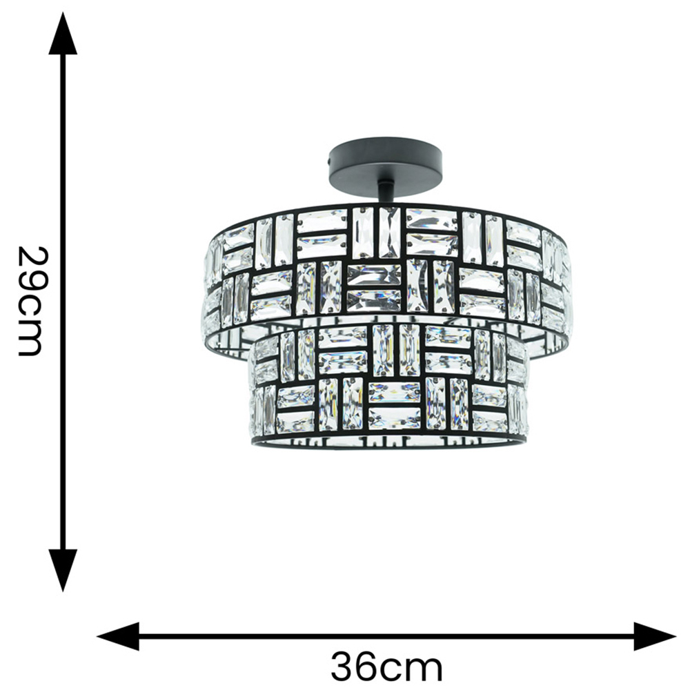 ValueLights Elise 2 Tier Black Acrylic Jewel LED Ceiling Light Image 4