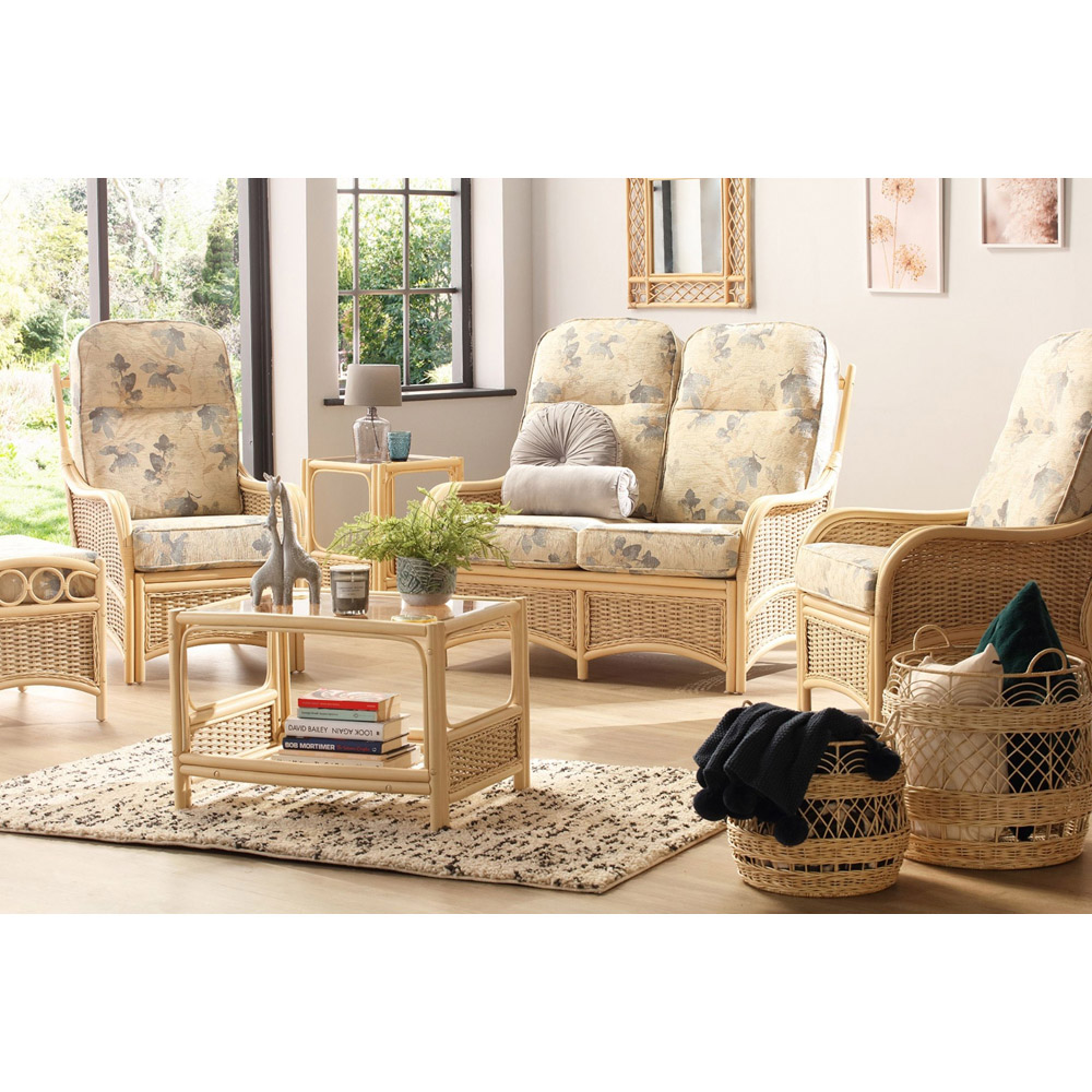 Desser Chelsea 2 Seater Natural Rattan High Back Conservatory Sofa Image 6