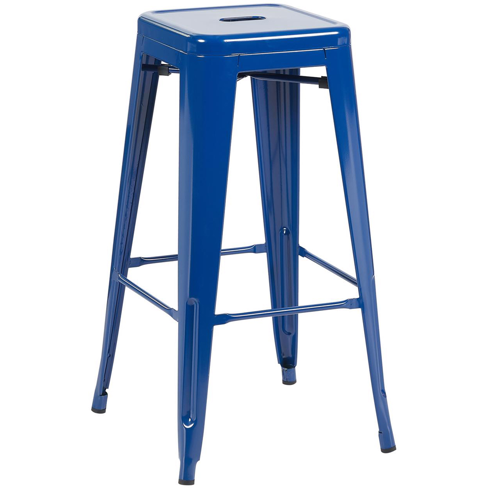 FWStyle Blue Gloss Metal Bar Stool 4 Pack Image 2