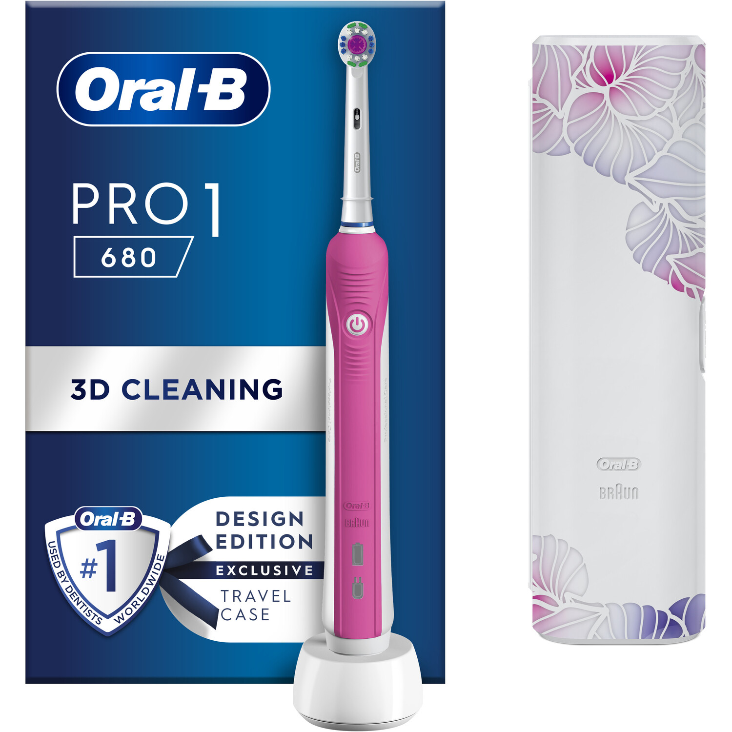Oral-B Pro Clean Toothbrush and Travel Case - Pink Image 2