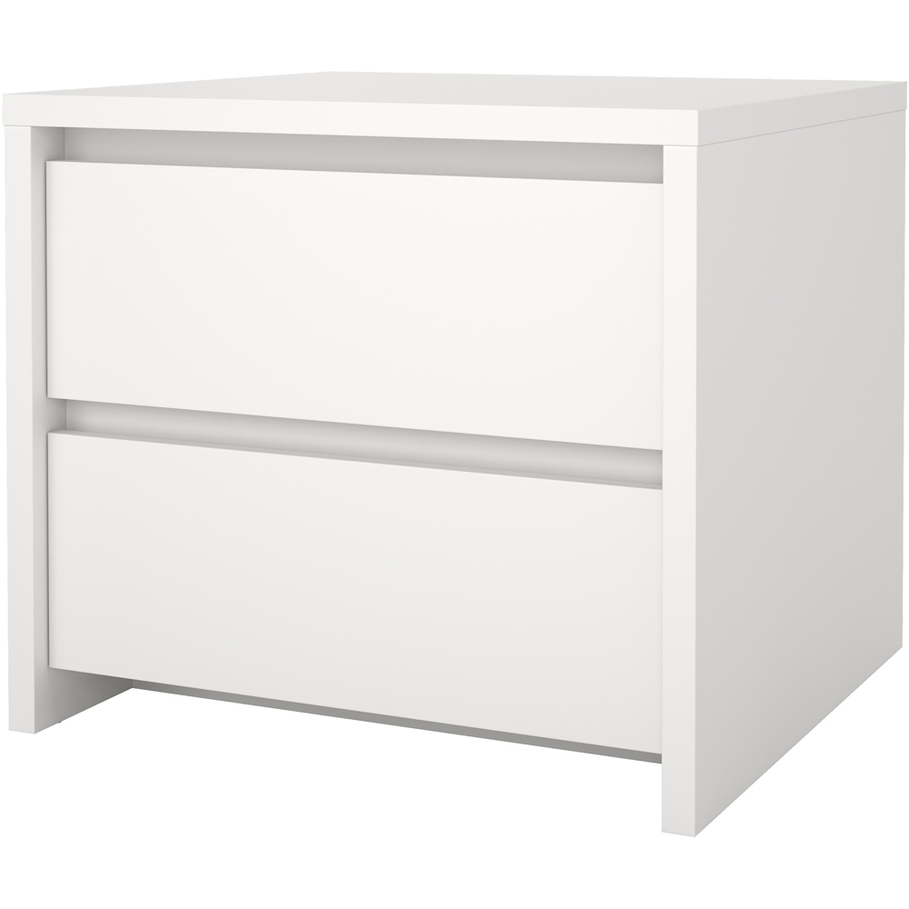 Florence Next 2 Drawer White Nightstand Image 3