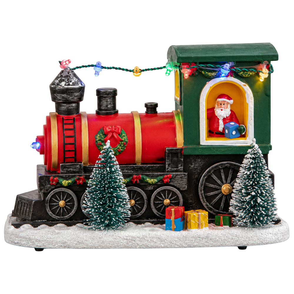 Samuel Alexander 8 Multicolour LED Light-Up Christmas Train with Santa 22cm Image 1