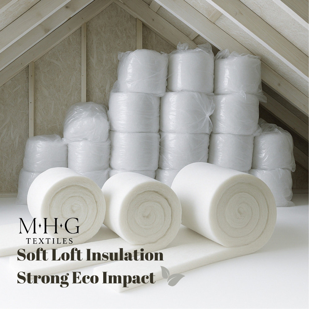 MHG Textiles White Eco Polyester Loft Insulation Roll 8m x 570 x 50mm Image 3