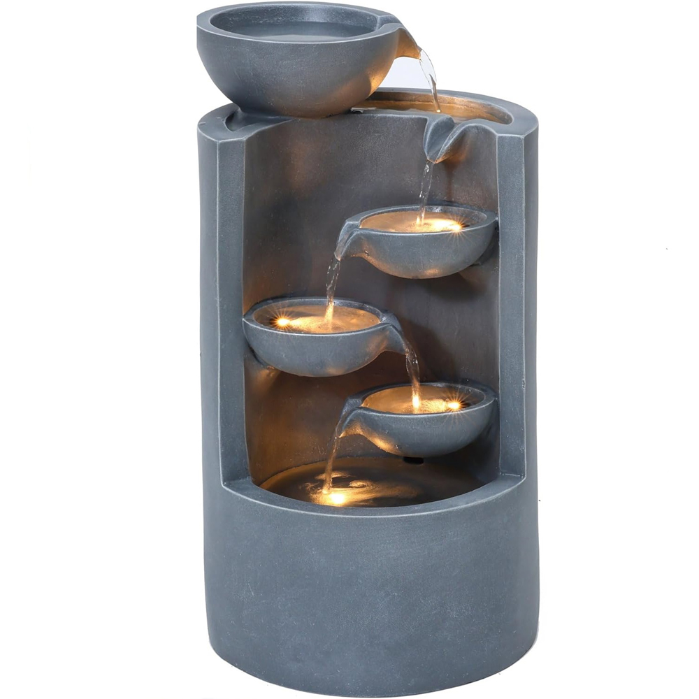 Garden Gear 4 Bowl Cascading LED Water Feature Image 1